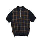 Half Zip Panel Polo Ombre Plaid
