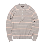 Knit Polo Basket Weave Stripe