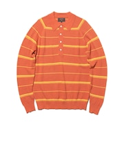 Knit Polo Basket Weave Stripe