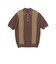 Knit Polo Front Stripe Jacquard