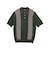 Knit Polo Front Stripe Jacquard