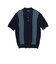 Knit Polo Front Stripe Jacquard