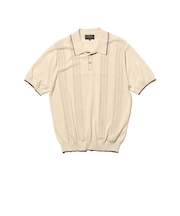 Knit Polo Raised Pattern Jacquard Line