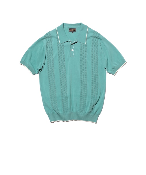 Knit Polo Raised Pattern Jacquard Line