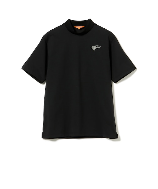 ORANGE LABEL / ヨーク異素材切り替え ロゴモックネックシャツ