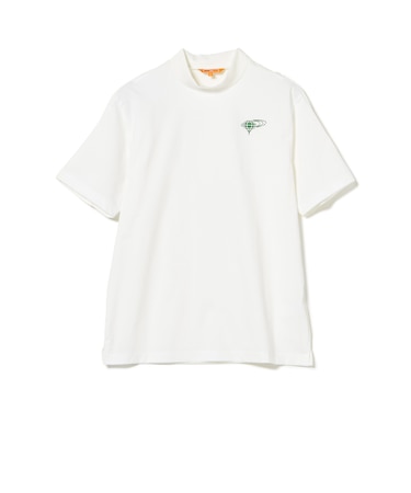 ORANGE LABEL / ヨーク異素材切り替え ロゴモックネックシャツ