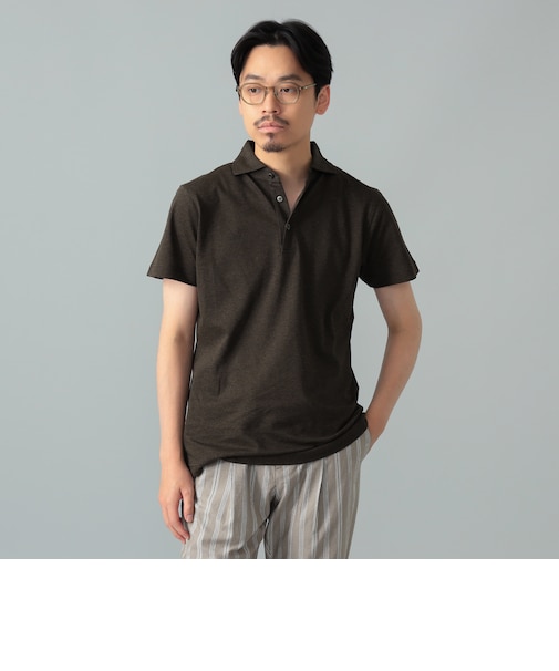 【別注】MORGANO / コットン カノコ ショートスリーブ ポロシャツ