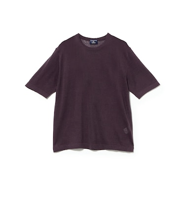 【別注】MORGANO / コットンリネン クルーネック ショートスリーブ ニット