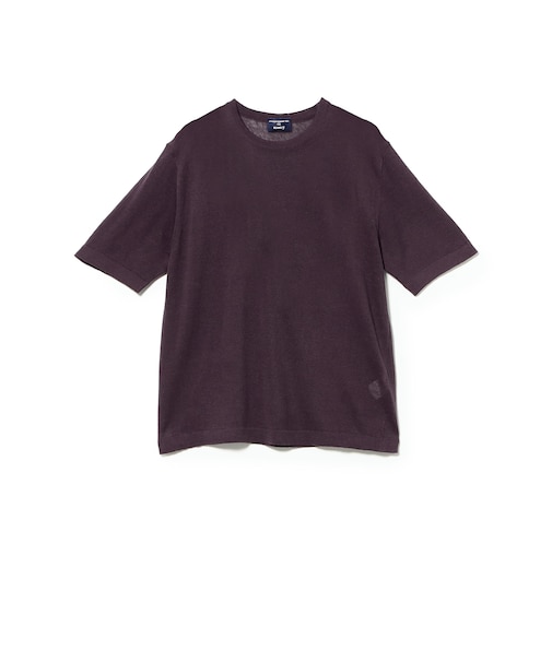 【別注】MORGANO / コットンリネン クルーネック ショートスリーブ ニット