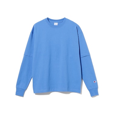 【別注】Champion / フェイク レイヤード ロングスリーブ Tシャツ