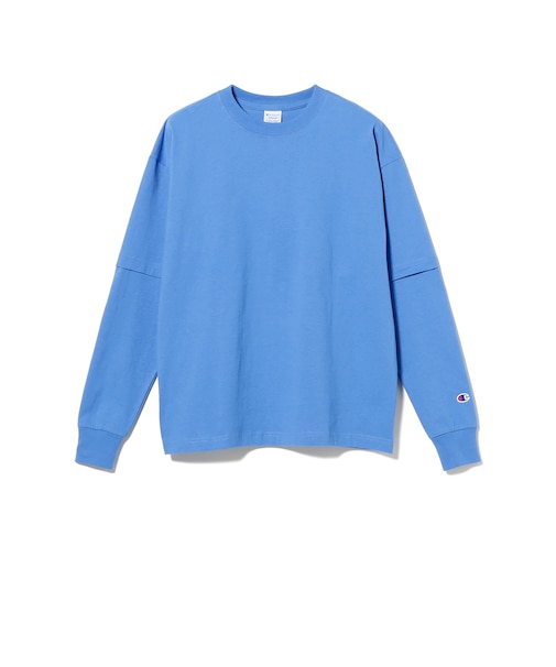 【別注】Champion / フェイク レイヤード ロングスリーブ Tシャツ
