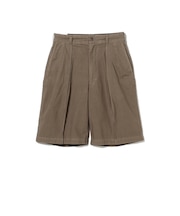 FARAH / Garment Dye Pin Tuck Wide Shorts
