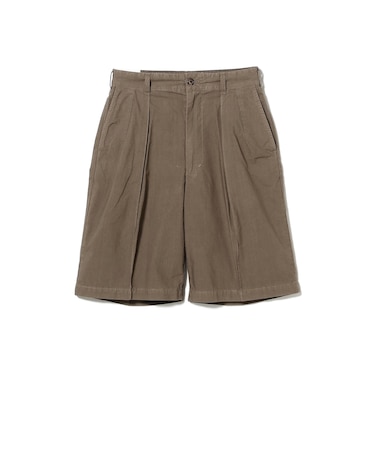 FARAH / Garment Dye Pin Tuck Wide Shorts
