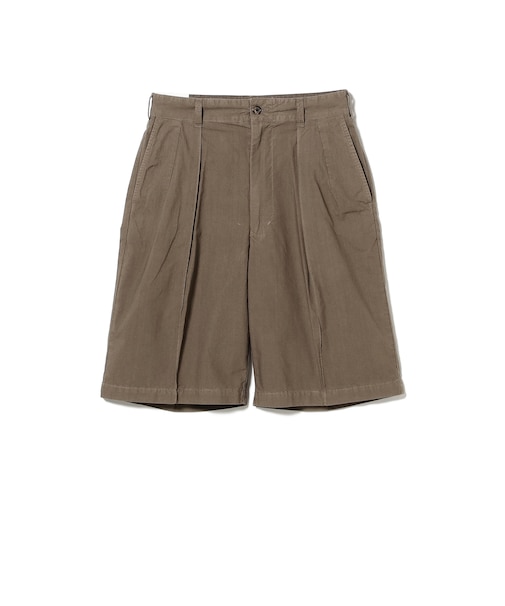 FARAH / Garment Dye Pin Tuck Wide Shorts
