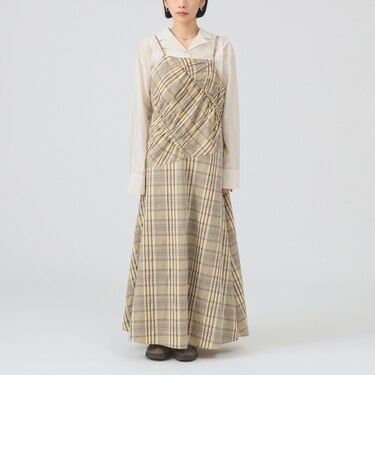 チェック キリカエ キャミ ワンピース