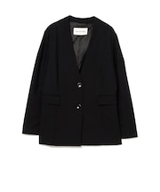 ノーカラー ビッグ ジャケット