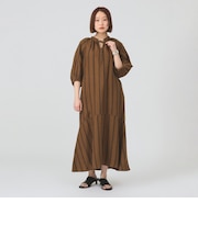 リネン バルーンスリーブ ワンピース 夏ワンピース 麻 リネン パフスリーブ 日除け 涼しい 大人カジュアル