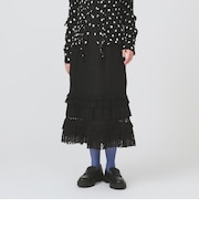 カット レース ティアード ヘム スカート