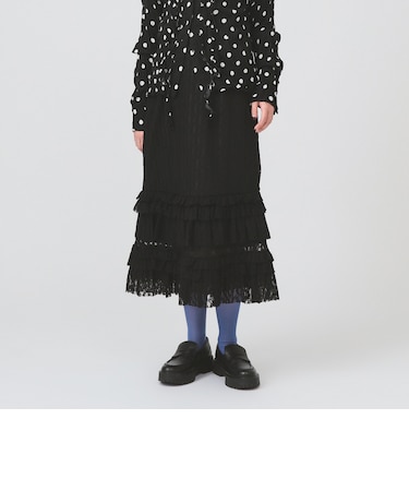 カット レース ティアード ヘム スカート