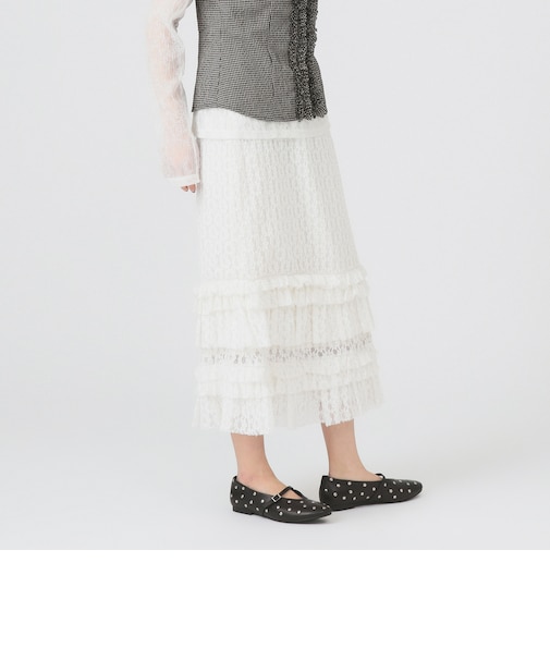カット レース ティアード ヘム スカート