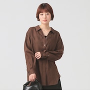 リネン スキッパー シャツ     26SS  日除け 紫外線対策 冷房対策 洗える 夏コーデ レジャー 麻