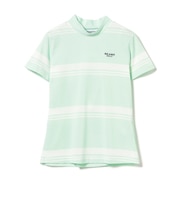 PURPLE LABEL / バックタック ボーダー モックネック トップス（接触冷感・吸水速乾・UVカット）