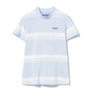 PURPLE LABEL / バックタック ボーダー モックネック トップス（接触冷感・吸水速乾・UVカット）
