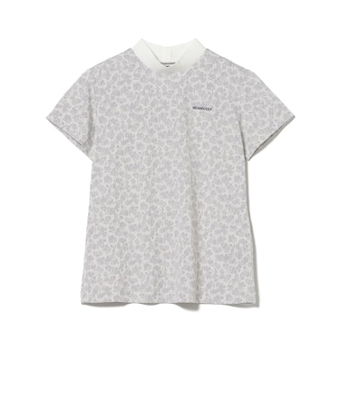 PURPLE LABEL / シャドーフラワー ジャカード モックネックシャツ (接触冷感・吸水速乾・UVカット)