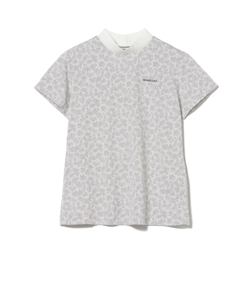 PURPLE LABEL / シャドーフラワー ジャカード モックネックシャツ (接触冷感・吸水速乾・UVカット)