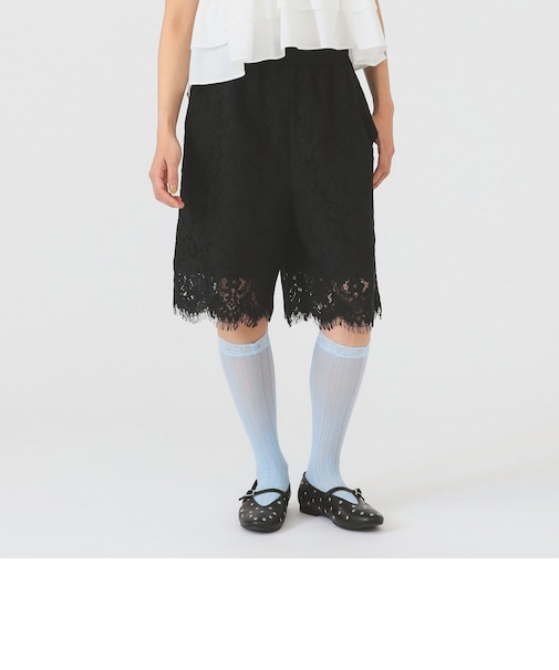 レース スカラヘム ハーフ パンツ