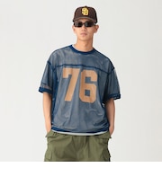 メッシュ プリント Tシャツ【ワイドショートフィット】
