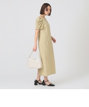 ギャザー パフスリーブ ワンピース