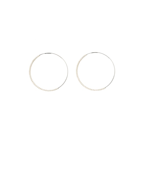 ガラスパール フープ ピアス