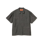【別注】UNIVERSAL OVERALL / シャンブレー ジップ ショートスリーブ シャツ