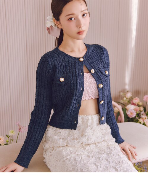 peach john  ツイード風ニットカーデ　navy peach john ツイード風ニットカーデ navy｜Yahoo!フリマ（旧PayPayフリマ）