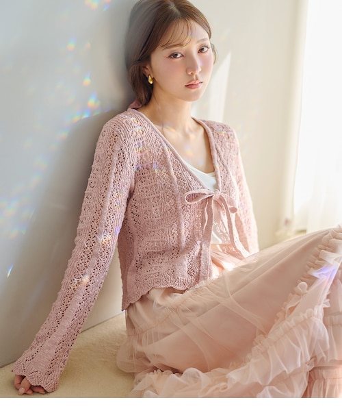 peach john  ツイード風ニットカーデ　navy ツイード風ニットカーデ｜ピーチジョンのアウトレット通販｜三井
