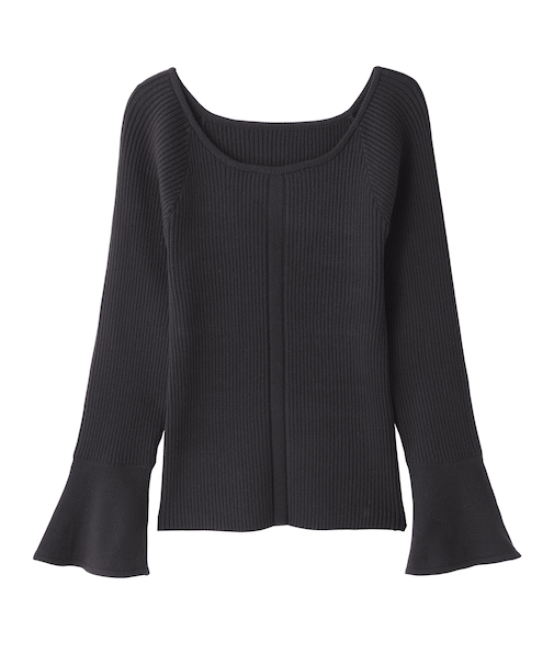 フレアスリーブニット