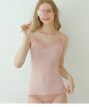オーガニックコットンレーストリムキャミソール