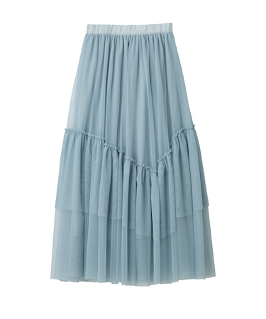 チュールティアードスカート