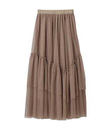 チュールティアードスカート