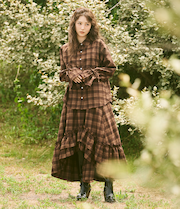 ラッフルチェックフレアスカート