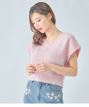 フェザーニットトップス