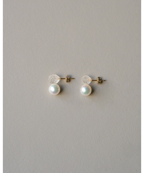 ピアス スノーパール K10