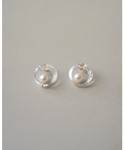 ピアス フープパール K10