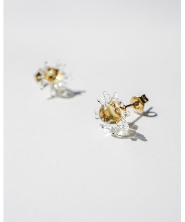 イイダ傘店 ピアス 朝焼けのカモミール（クリア）NF