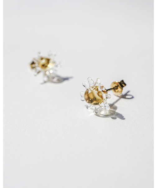 イイダ傘店 ピアス 朝焼けのカモミール（クリア）NF