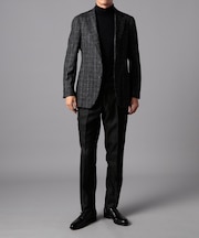 チャコールリングミックスチェックジャケット