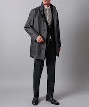 コードピケスタンドカラーコート(ショートレングス)