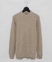 幾何柄モックネックニット