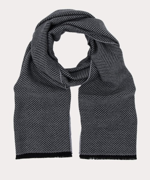 ビッグへリンボンショートフリンジマフラー